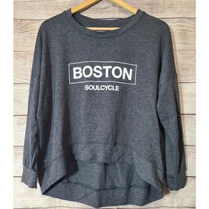 Soulcycle Boston Women's Sweatshirt Size Small Heather Dark Gray Hi-Low Hem